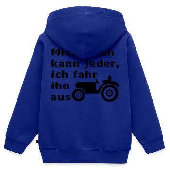 Mist reden kann jeder, ich fahr ihn aus - Kinder Premium Organic Zip Hoodie - Royalblau - Hinten - AI Model Kid Male (0cm)