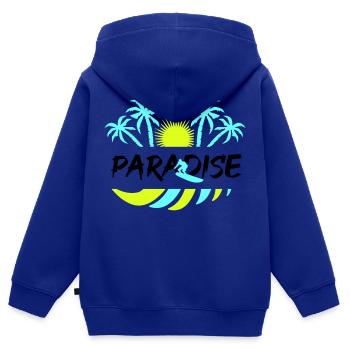 Surf Paradise - Kids Premium Organic Zip-up Hoodie - royal blue - Back - AI Model Kid Male (0cm)