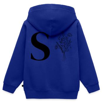 Minimalistische Blumen - Kinder Premium Organic Zip Hoodie - Royalblau - Hinten - AI Model Kid Male (0cm)