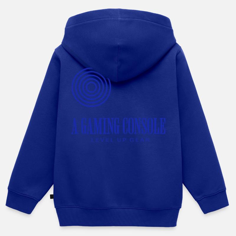 Équipement de console de jeu – Level Up Adventure - Sweat Premium à capuche zippé enfant bio - bleu roi