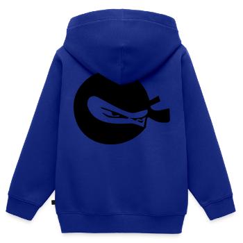 Ninja - Kinder Premium Organic Zip Hoodie - Royalblau - Hinten - AI Model Kid Male (0cm)