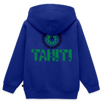 polynesische Tätowierung Tiara Tahiti Karte - Kinder Premium Organic Zip Hoodie - Royalblau - Hinten - AI Model Kid Male (0cm)