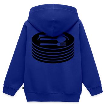 Geschirr Teller Besteck - Kinder Premium Organic Zip Hoodie - Royalblau - Hinten - AI Model Kid Male (0cm)