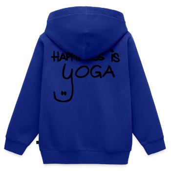 happiness is yoga - Kinder Premium Organic Zip Hoodie - Royalblau - Hinten - AI Model Kid Male (0cm)