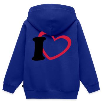 i love - Kinder Premium Organic Zip Hoodie - Royalblau - Hinten - AI Model Kid Male (0cm)