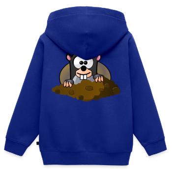 Animaux animaux Mole - Sweat Premium à capuche zippé enfant bio - bleu roi - Dos - AI Model Kid Male (0cm)