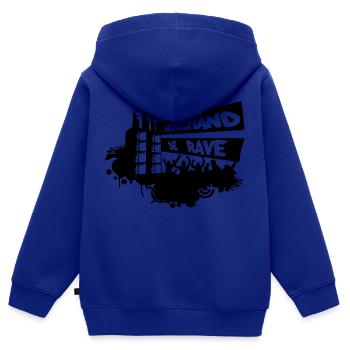 marchand de rave - Sweat Premium à capuche zippé enfant bio - bleu roi - Dos - AI Model Kid Male (0cm)
