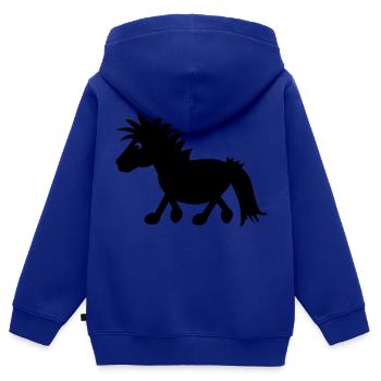 Pony - Kids Premium Organic Zip-up Hoodie - royal blue - Back - AI Model Kid Male (0cm)
