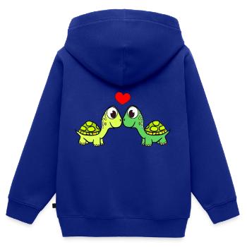 Schildkröten Turtles Love - Kinder Premium Organic Zip Hoodie - Royalblau - Hinten - AI Model Kid Male (0cm)