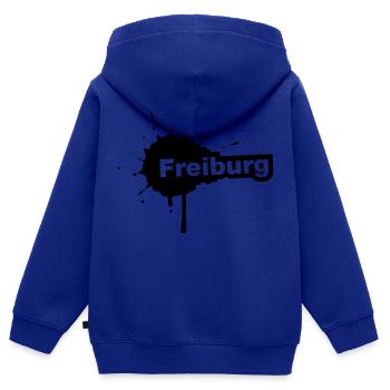 Freiburg Splatter - Kinder Premium Organic Zip Hoodie - Royalblau - Hinten - AI Model Kid Male (0cm)
