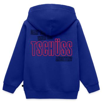 Tschüss anbieten - Kinder Premium Organic Zip Hoodie - Royalblau - Hinten - AI Model Kid Male (0cm)