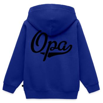 Opa - Kinder Premium Organic Zip Hoodie - Royalblau - Hinten - AI Model Kid Male (0cm)