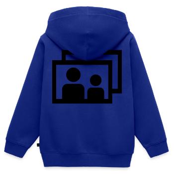 Foto - Kinder Premium Organic Zip Hoodie - Royalblau - Hinten - AI Model Kid Male (0cm)