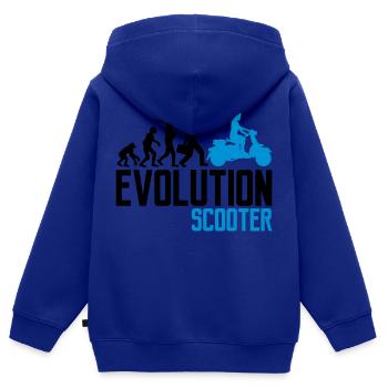 motor evolution elektroroller clipart elek - Kinder Premium Organic Zip Hoodie - Royalblau - Hinten - AI Model Kid Male (0cm)