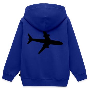 avion - Sweat Premium à capuche zippé enfant bio - bleu roi - Dos - AI Model Kid Male (0cm)