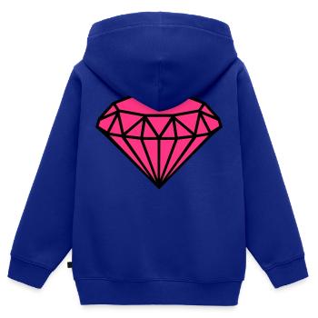 Diamant - Kinder Premium Organic Zip Hoodie - Royalblau - Hinten - AI Model Kid Male (0cm)