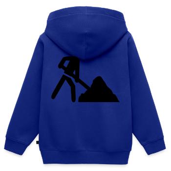 baustelle icon - Kinder Premium Organic Zip Hoodie - Royalblau - Hinten - AI Model Kid Male (0cm)