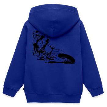 Supermoto Racing - Kinder Premium Organic Zip Hoodie - Royalblau - Hinten - AI Model Kid Male (0cm)