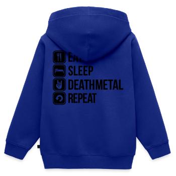 death metal - Kids Premium Organic Zip-up Hoodie - royal blue - Back - AI Model Kid Male (0cm)