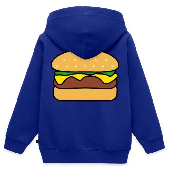 Burger - Sweat Premium à capuche zippé enfant bio - bleu roi - Dos - AI Model Kid Male (0cm)