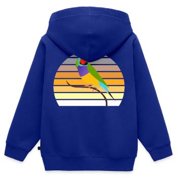 Goulds exotischer Diamantvogel - Kinder Premium Organic Zip Hoodie - Royalblau - Hinten - AI Model Kid Male (0cm)