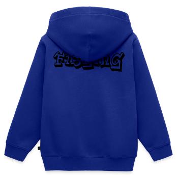 Poisson - Sweat Premium à capuche zippé enfant bio - bleu roi - Dos - AI Model Kid Male (0cm)