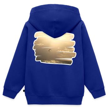 Beach - Kinder Premium Organic Zip Hoodie - Royalblau - Hinten - AI Model Kid Male (0cm)