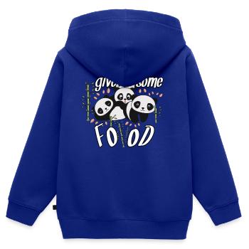 Essen - Pandas - Kinder Premium Organic Zip Hoodie - Royalblau - Hinten - AI Model Kid Male (0cm)
