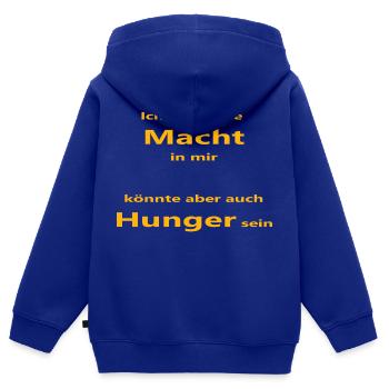 die macht - Kinder Premium Organic Zip Hoodie - Royalblau - Hinten - AI Model Kid Male (0cm)