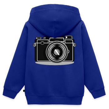 Kamera, Vintage Kamera, , Alte Kamera, Old - Kinder Premium Organic Zip Hoodie - Royalblau - Hinten - AI Model Kid Male (0cm)