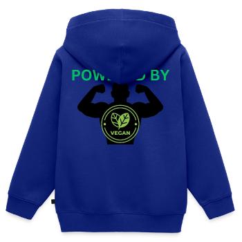 Veganer Stil mit Herz: Einzigartiges Design - Kinder Premium Organic Zip Hoodie - Royalblau - Hinten - AI Model Kid Male (0cm)