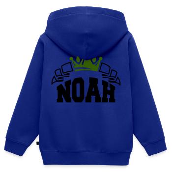 Noé - Sweat Premium à capuche zippé enfant bio - bleu roi - Dos - AI Model Kid Male (0cm)