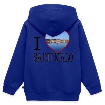 Ich liebe Saint-Malo Foto - Kinder Premium Organic Zip Hoodie - Royalblau - Hinten - AI Model Kid Male (0cm)