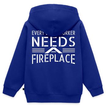 funny carpenter quotes chainsaw carpenter lumber - Kinder Premium Organic Zip Hoodie - Royalblau - Hinten - AI Model Kid Male (0cm)