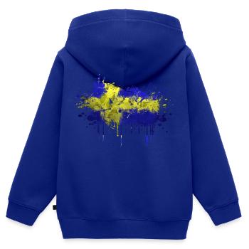 Suède Suède Scandinavie Pays nordiques Viking Europe - Sweat Premium à capuche zippé enfant bio - bleu roi - Dos - AI Model Kid Male (0cm)