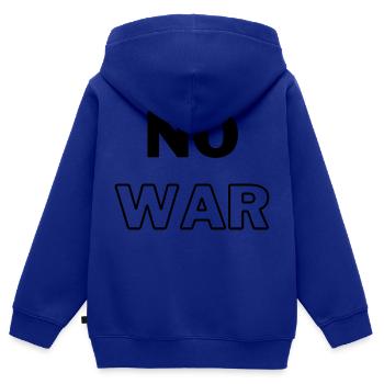 No WAR - Kinder Premium Organic Zip Hoodie - Royalblau - Hinten - AI Model Kid Male (0cm)