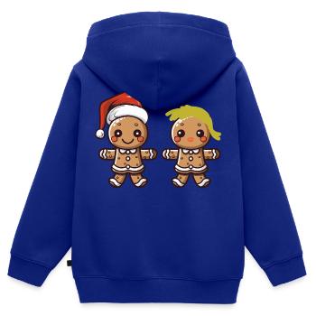 lebkuchen paar - Kinder Premium Organic Zip Hoodie - Royalblau - Hinten - AI Model Kid Male (0cm)