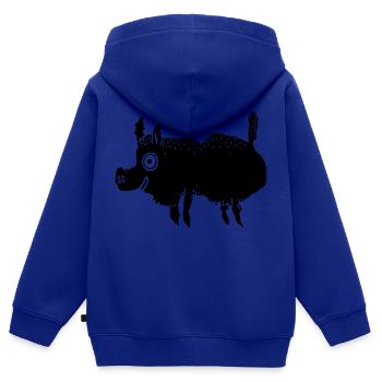 Wildschwein - Kinder Premium Organic Zip Hoodie - Royalblau - Hinten - AI Model Kid Male (0cm)