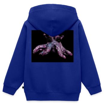 Pieuvre pieuvre - Sweat Premium à capuche zippé enfant bio - bleu roi - Dos - AI Model Kid Male (0cm)