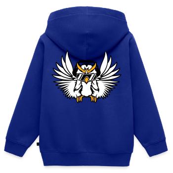 DJ Eule Sonnenbrille Kopfhörer Musik Club Party - Kinder Premium Organic Zip Hoodie - Royalblau - Hinten - AI Model Kid Male (0cm)