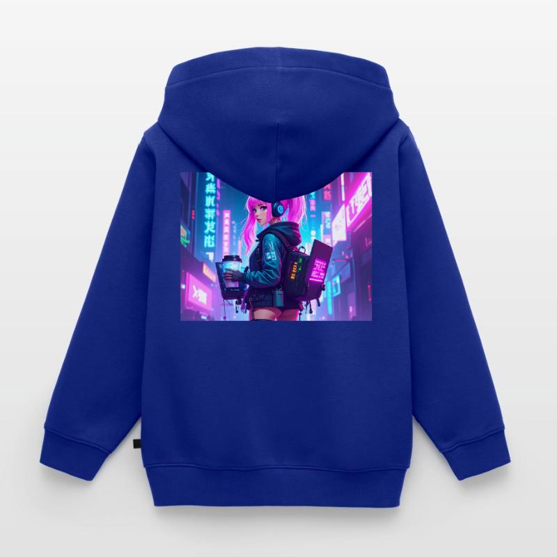 Cyber DJ Coder – Beats, Bytes & Blinks Kinder Premium Organic Zip Hoodie