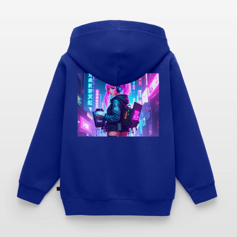 Cyber DJ Coder – Beats, Bytes & Blinks Kinder Premium Organic Zip Hoodie