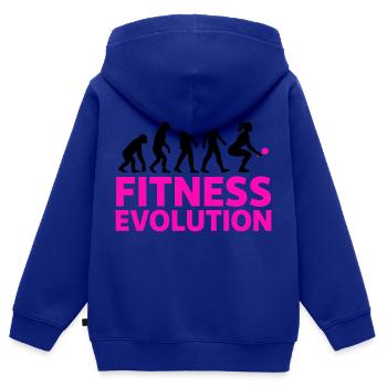 Fitness Evolution Frau Geschenk Cool - Kinder Premium Organic Zip Hoodie - Royalblau - Hinten - AI Model Kid Male (0cm)