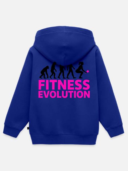 Fitness Evolution Donna Regalo Cool - Felpa Premium con cappuccio con zip bambino bio - blu royal