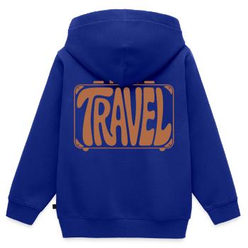Reisen - Cooler Urlaubskoffer Piktogramm - Kinder Premium Organic Zip Hoodie - Royalblau - Hinten - AI Model Kid Male (0cm)