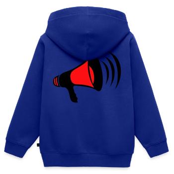 mega, megaphone, megaphone, demonstrate, call, cry - Kids Premium Organic Zip-up Hoodie - royal blue - Back - AI Model Kid Male (0cm)