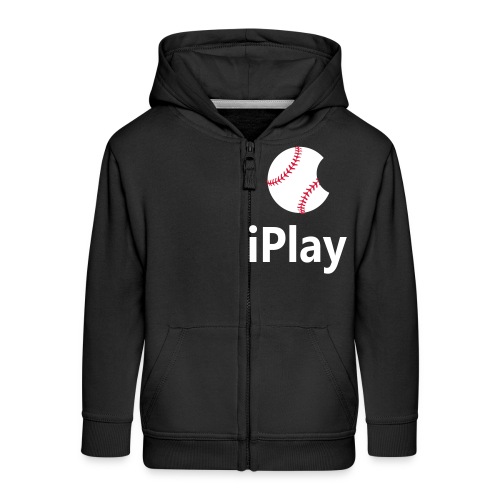 Logo baseballowe „iPlay” - Rozpinana bluza dziecięca z kapturem Premium
