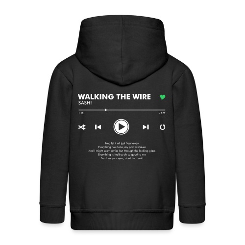WALKING THE WIRE - Play Button & Lyrics - Kids' Premium Hooded Jacket