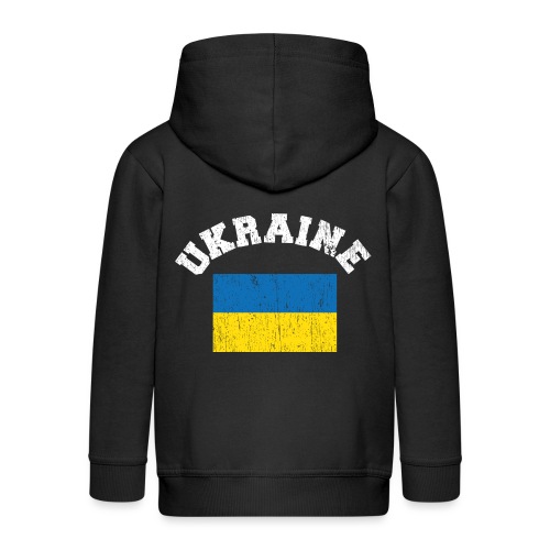 ukraina flaga distwhite - Rozpinana bluza dziecięca z kapturem Premium