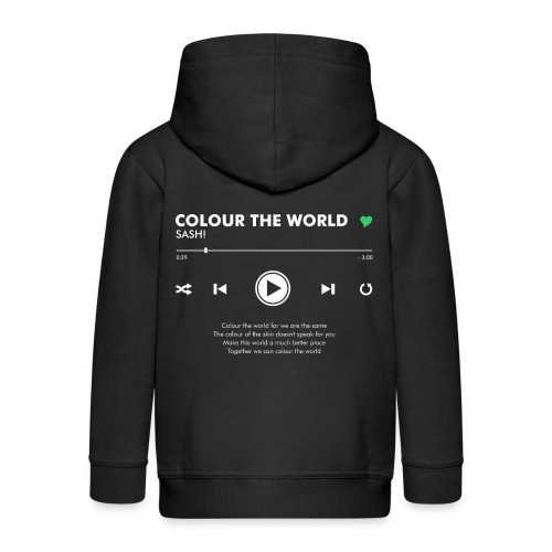 COLOUR THE WORLD - Play Button & Lyrics - Kids' Premium Hooded Jacket